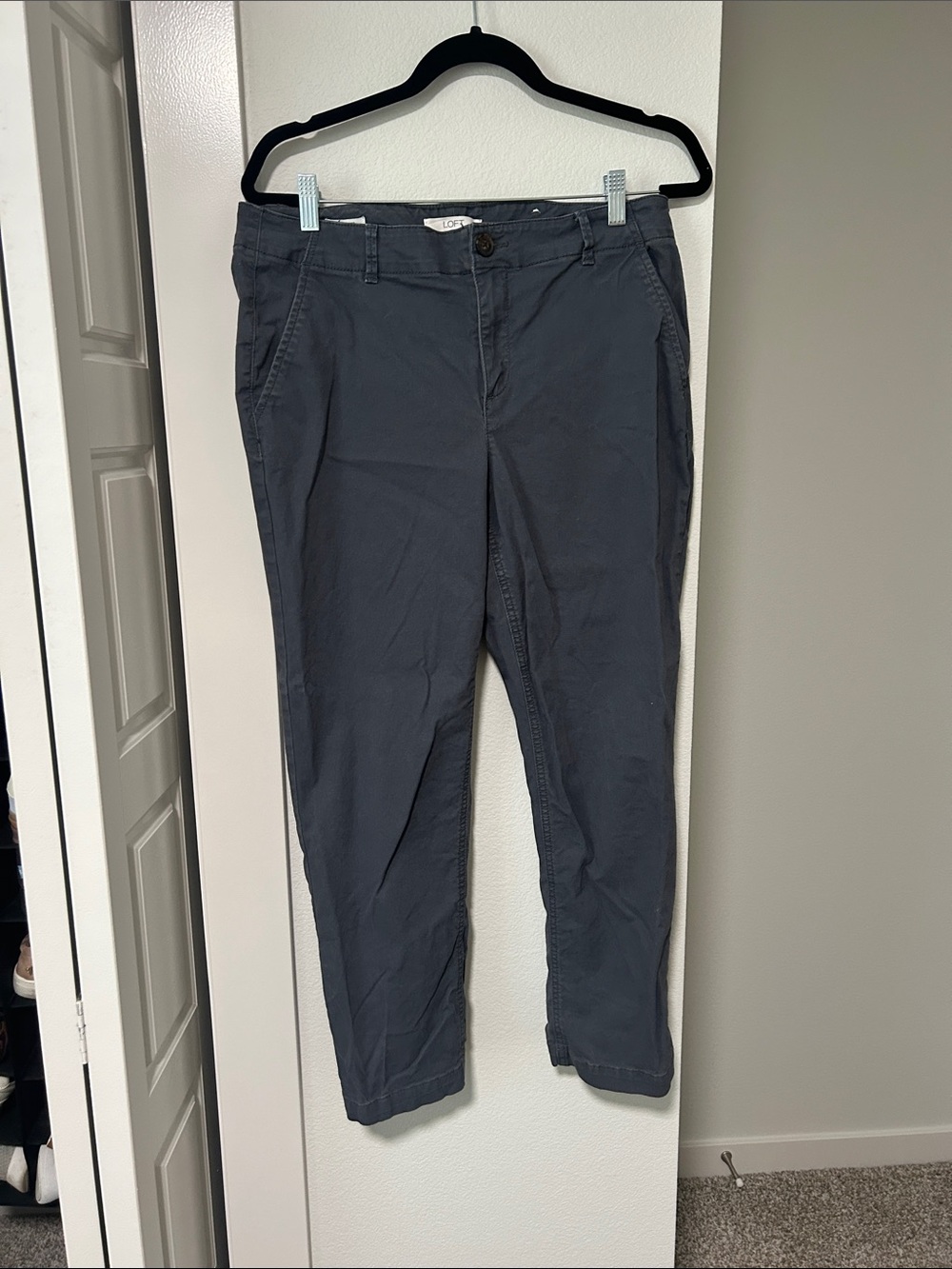 LOFT Slate Gray Cropped Ankle Pants